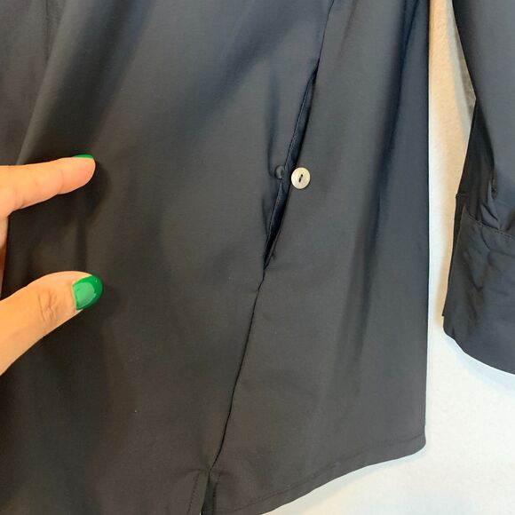 Marla Wynne Black Relaxed Pocket Shirt Women’s Small Long Sleeve Button-Down - Picture 8 of 11